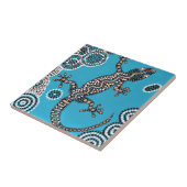 Carreau Aboriginal sorte, Gecko, peinture de point, (Côté)