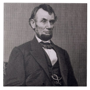 Carreau Abraham Lincoln, gravé d'une photographie va le