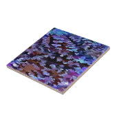 Carreau Abrégé sur feuillage dans des tons bleus et lilas (Côté)