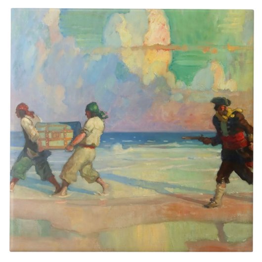 Carreau « Absconding With The Treasure » de NC Wyeth (Devant)