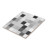 Carreau Abstract Black and White Pixelated Mosaic Grid (Côté)