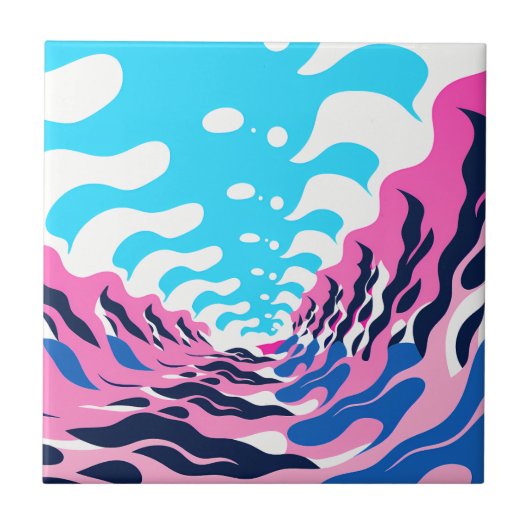 Carreau Abstract Dream Wave – Vibrant Surreal Flow (Devant)