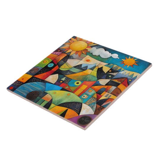 Carreau Abstract Geometric Painting (Côté)