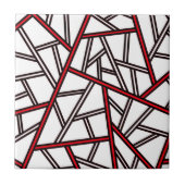 Carreau Abstract geometric pattern - red, black and white. (Devant)