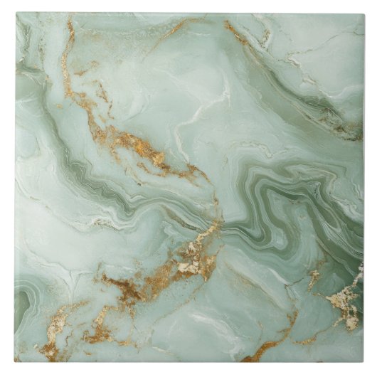 Carreau Abstract Marble Sage Green (Devant)