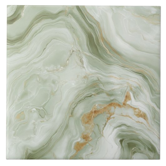 Carreau Abstract Marble Sage Green (Devant)