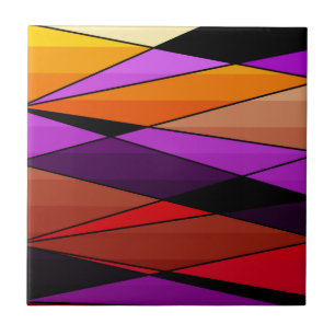 Carreau Abstract moderne geometric shapes triorange