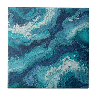 Carreau Abstract Ocean Wave Texture Ceramic Tile