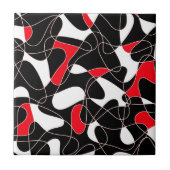 Carreau Abstract pattern - rouge, noir et blanc. (Devant)