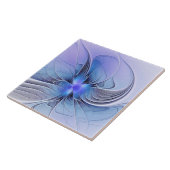 Carreau Abstrait Art Fractal Lavande Bleu (Côté)