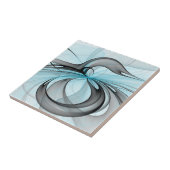 Carreau Abstrait Art Fractal Moderne Gris Anthracite Bleu (Côté)