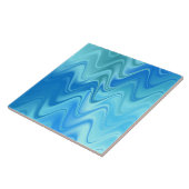 Carreau Abstrait Bleu Ondulé (Côté)