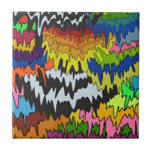 Carreau Abstrait Bold Motif moderne avec liquide coloré