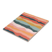 Carreau Abstrait coloré Wavy Stripe moderne élégant (Côté)