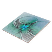 Carreau Abstrait De Bleu, Art Fractal Moderne (Côté)