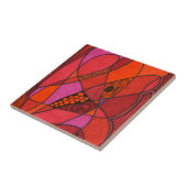 Carreau Abstrait de couleur vive dans les rouges chauds or (Côté)