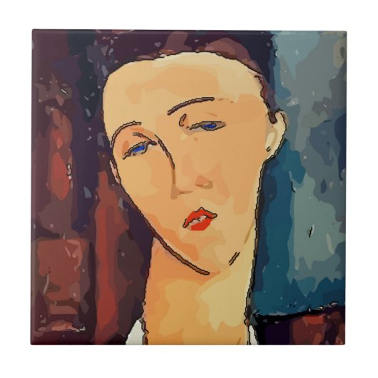 Carreau abstrait de femme brune, ajouter un texte  (Devant)