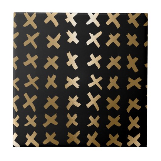 Carreau Abstrait d'or géométrique (Devant)