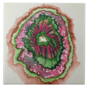 Carreau Abstrait éclat rose et vert