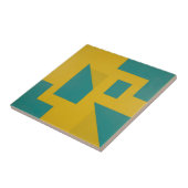 Carreau Abstrait Géométrique Gras Jaune Turquoise (Côté)