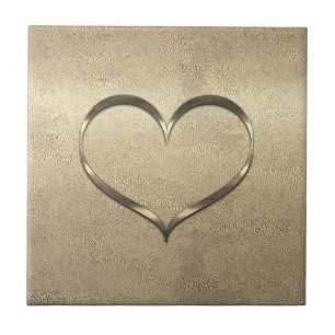 Carreau Abstrait Gold Heart