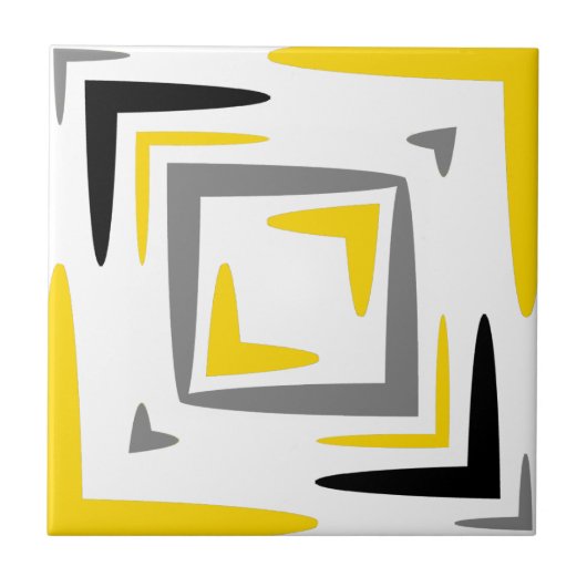 Carreau Abstrait gris jaune moderne (Devant)