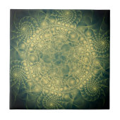 Carreau Abstrait jaune vert fractal - Unique (Devant)