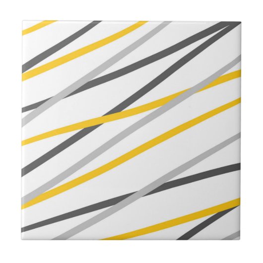 Carreau Abstrait linéaire jaune gris (Devant)