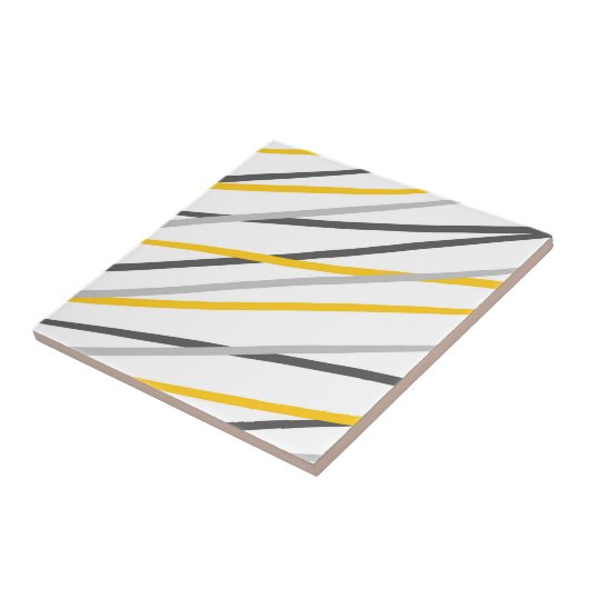 Carreau Abstrait linéaire jaune gris (Côté)