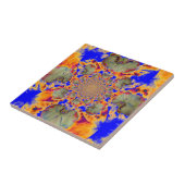 Carreau abstrait mandala tropical à la peinture orchidée (Côté)