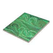 Carreau Abstrait moderne Avocado Green Marbled Swirls (Côté)