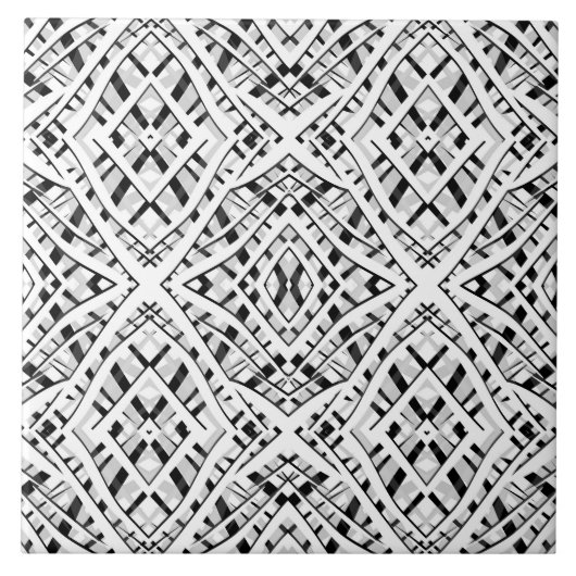 Carreau Abstrait moderne sans couture ornementale blanc ar (Devant)