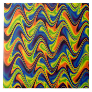 Carreau Abstrait multicolore ondulé