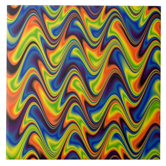 Carreau Abstrait multicolore ondulé (Devant)