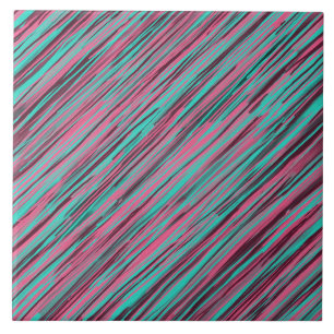 Carreau Abstrait Rose Et Turquoise