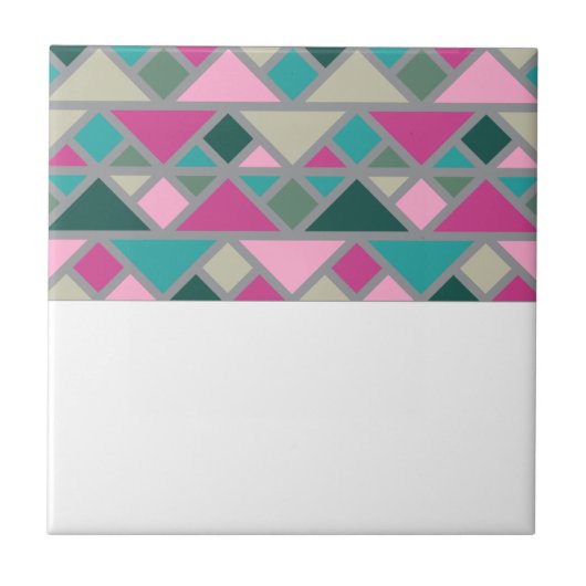Carreau Abstrait rose fuchsia rose turquoise gris (Devant)