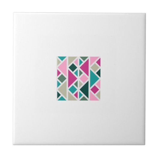 Carreau Abstrait rose fuchsia turquoise (Devant)