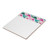 Carreau Abstrait rose fuchsia turquoise (Côté)