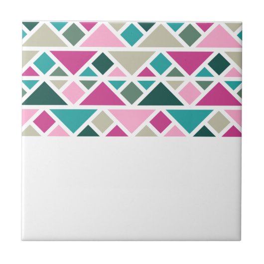 Carreau Abstrait rose fuchsia turquoise (Devant)