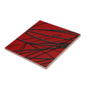 Carreau Abstrait Rouge Noir Moderne (Côté)
