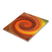 Carreau Abstrait tourbillon orange brun feu pri moderne (Côté)