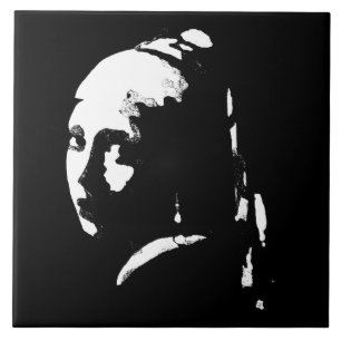 Carreau Abstraite fille avec oreille perle