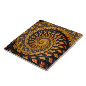 Carreau Abstraite spirale noire et or Fractale (Côté)