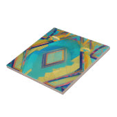 Carreau Abstraite voix turquoise en mosaïque marocaine (Côté)