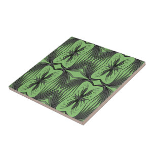 Carreau Abstraits Noirs Et Gris En Miroir Feuilles