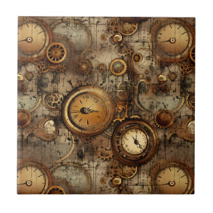 Carreau Academia Sombre Parchemin Mécanique Sépia Laiton