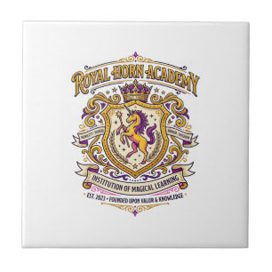 Carreau Académie de la Corne Royale de Licorne Stylée Zazz
