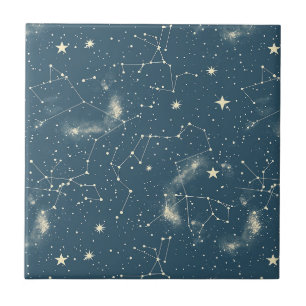 Carreau Académie Sombre Constellations de la Lune sur Fond