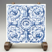 Carreau Acanthus baroque bleu et blanc