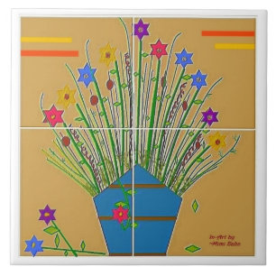 Carreau "Accent Floral" Carrelage en céramique 6x6